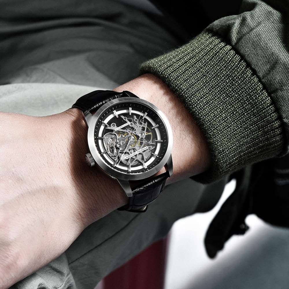 Pagani Design Klassisch Fashion Herren Skelett Automatik Mechanische Uhr Leder Armband Edelstahl Automatik Wasserdicht Business Analog Sport Armbanduhr