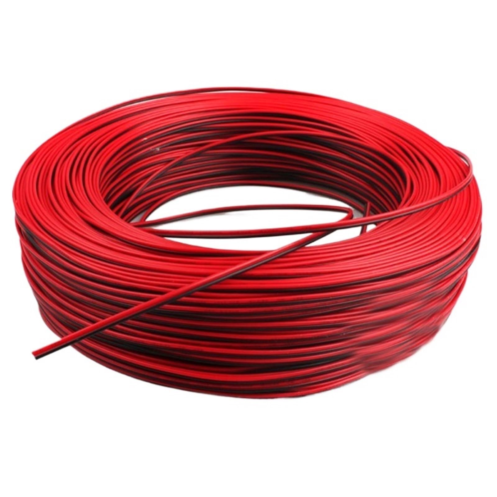 Cables LED de 5/10/20 m, tira LED de 2 pines, calibre 22 AWG, 2 conductores, rojo y negro.(10m)