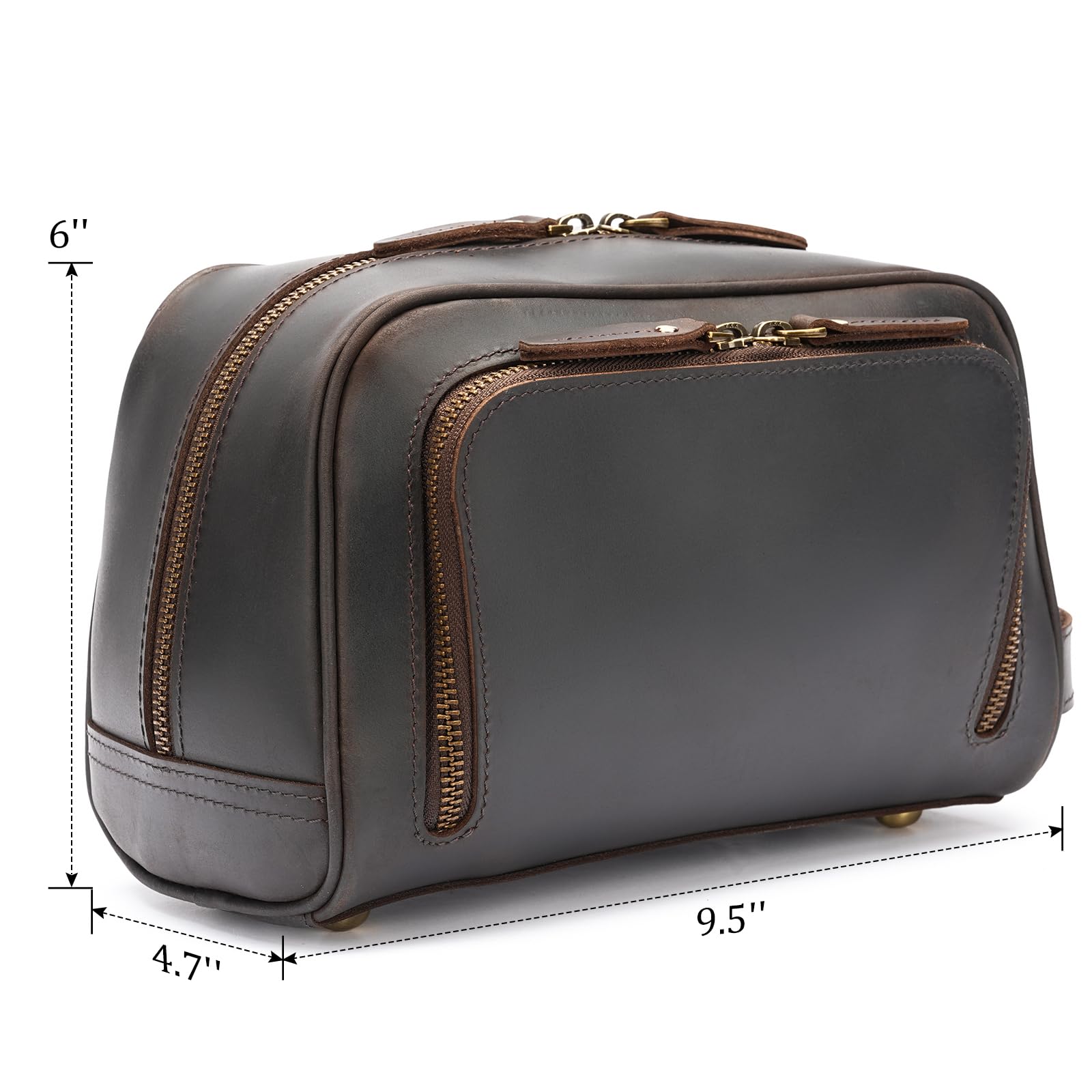 Polare - Beauty case da viaggio in pelle pieno fiore con cerniere YKK
