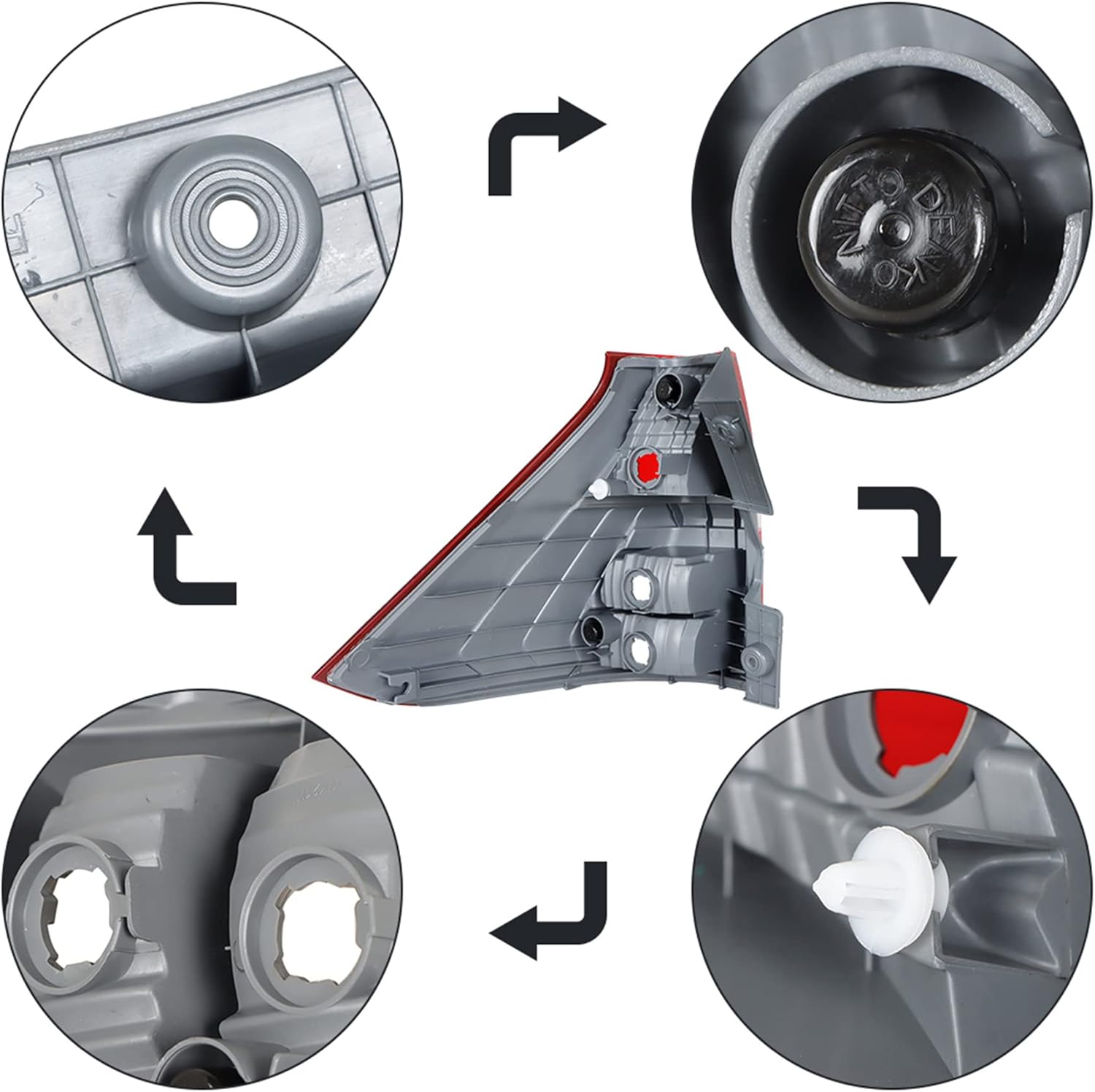 Silscvtt Rear Brake Tail Light Assembly Replacement for Honda CRV 2015 2016 Passenger Side Tail Lamp 33500T1WA01 HO2801186