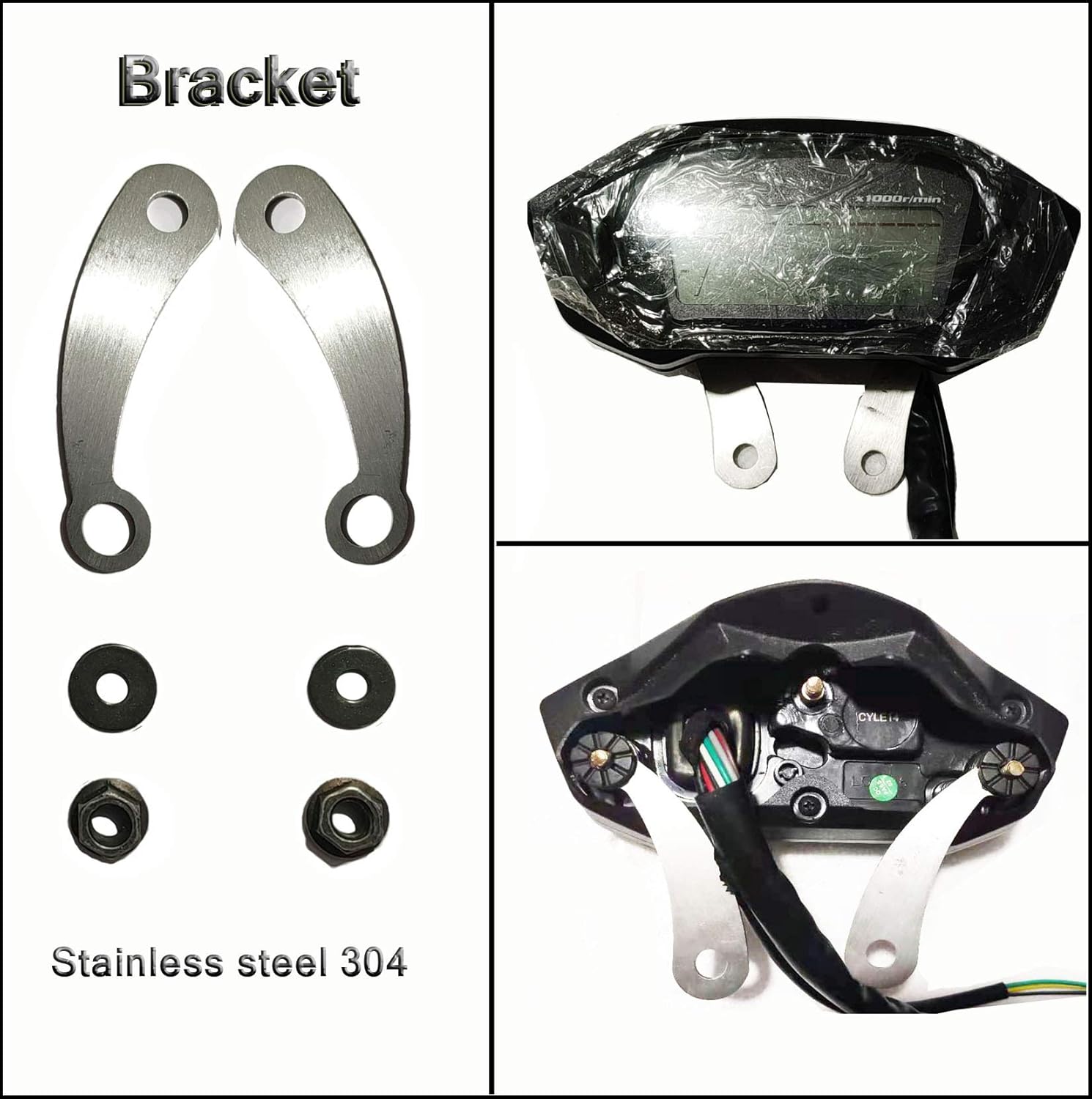 Real Color Digital Motorcycle Speedometer 199 Kph Mph Universal Speedometer Odometer Motorcycle Gauge Water Temperature Gauge with Bracket