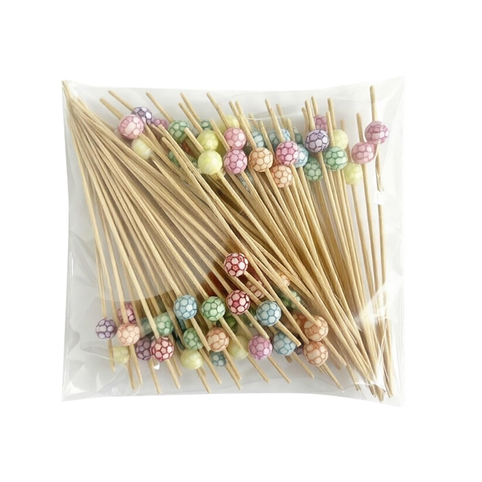 matumou 100 Pcs Baseball Toothpicks, 4.7 Inch Decorative Food Picks, Long Bamboo Sticks for Party Appetizers Desserts BBQ Skewers