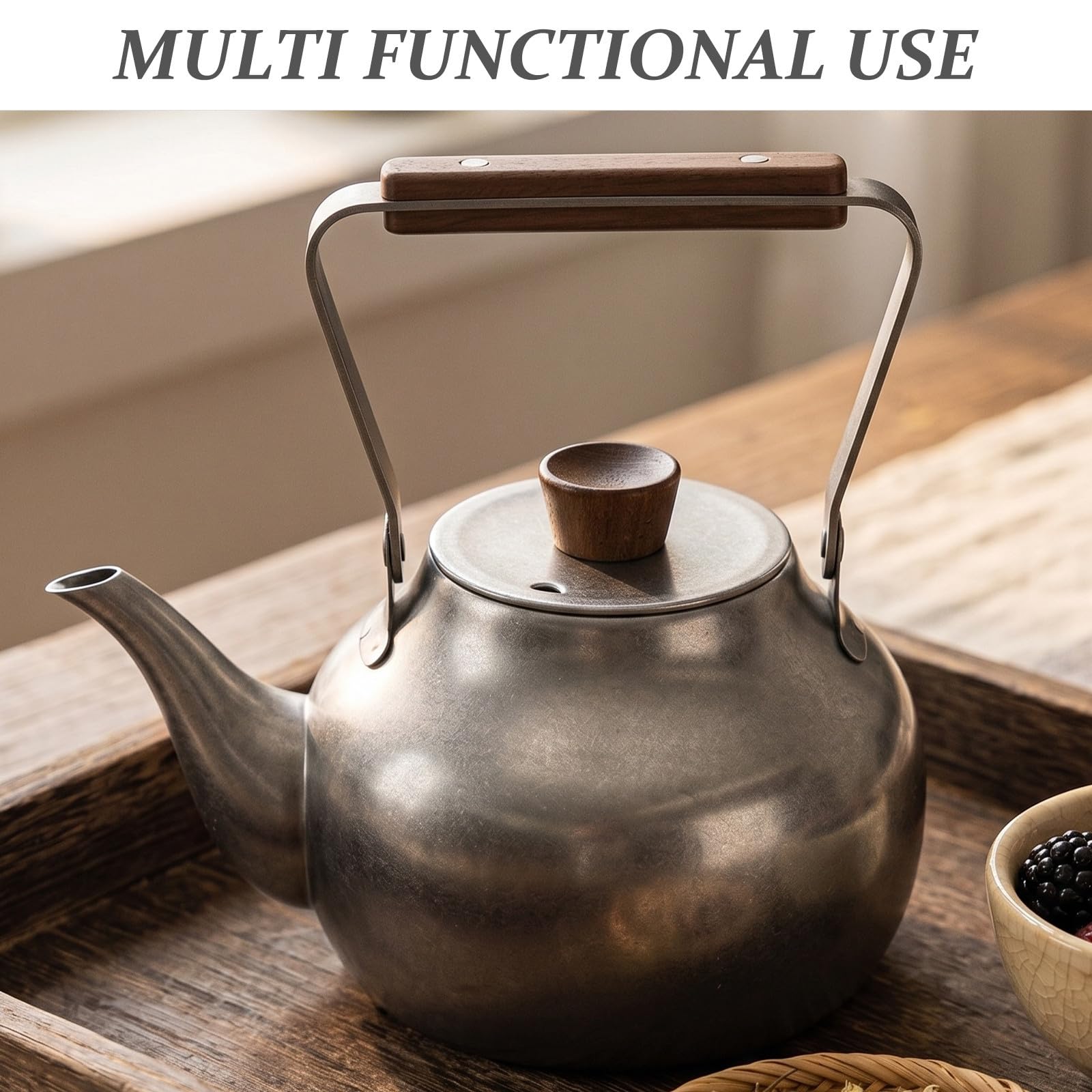 SHINEOFI Tetera para Infusión de Té de Acero Inoxidable con Filtro Hervidor de Agua Resistente y Duradero para Preparar Té Casa