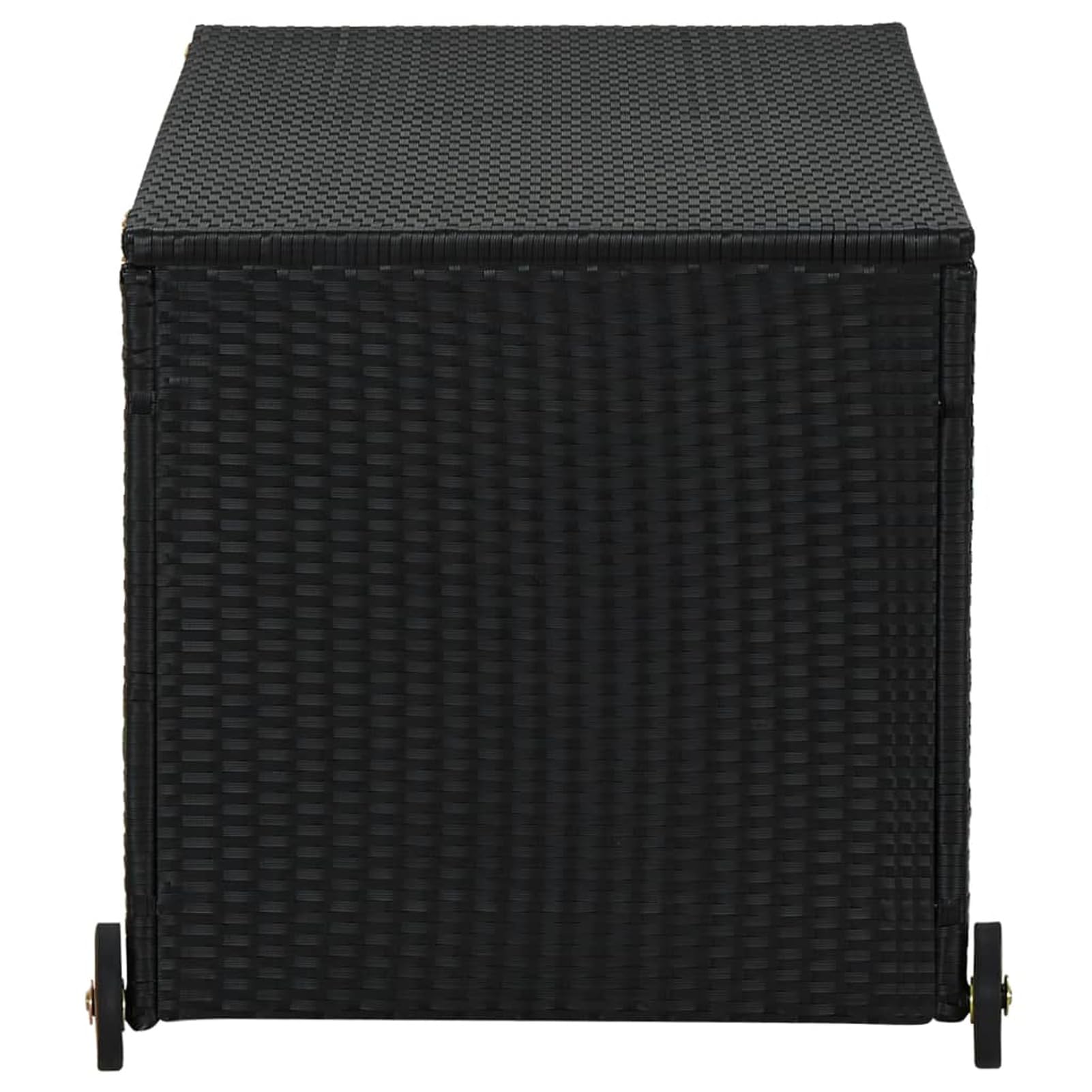 Homgoday Szafka ogrodowa czarna 120 x 65 x 61 cm polirattan, skrzynia do przechowywania na zewnątrz, meble ogrodowe na zewnątrz dekoracja