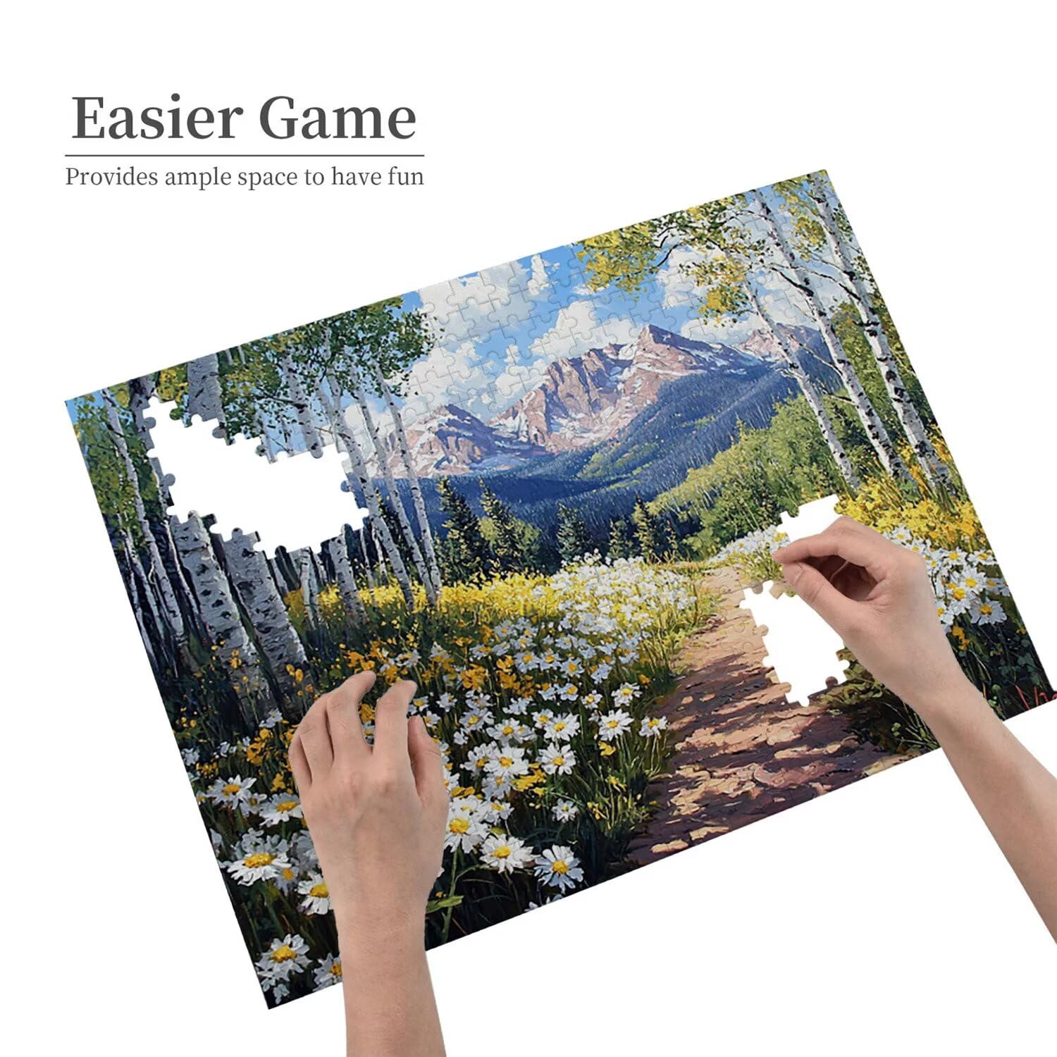 Kwiaty brzozy - puzzle 1000 sztuk dla dorosłych - Puzzle DIY, kreatywna rozrywka, nowoczesna sztuka, klasyczne puzzle dla dorosłych i chłopców w wieku 12 lat, prezent dla mężczyzn i kobiet 75 x 50 cm