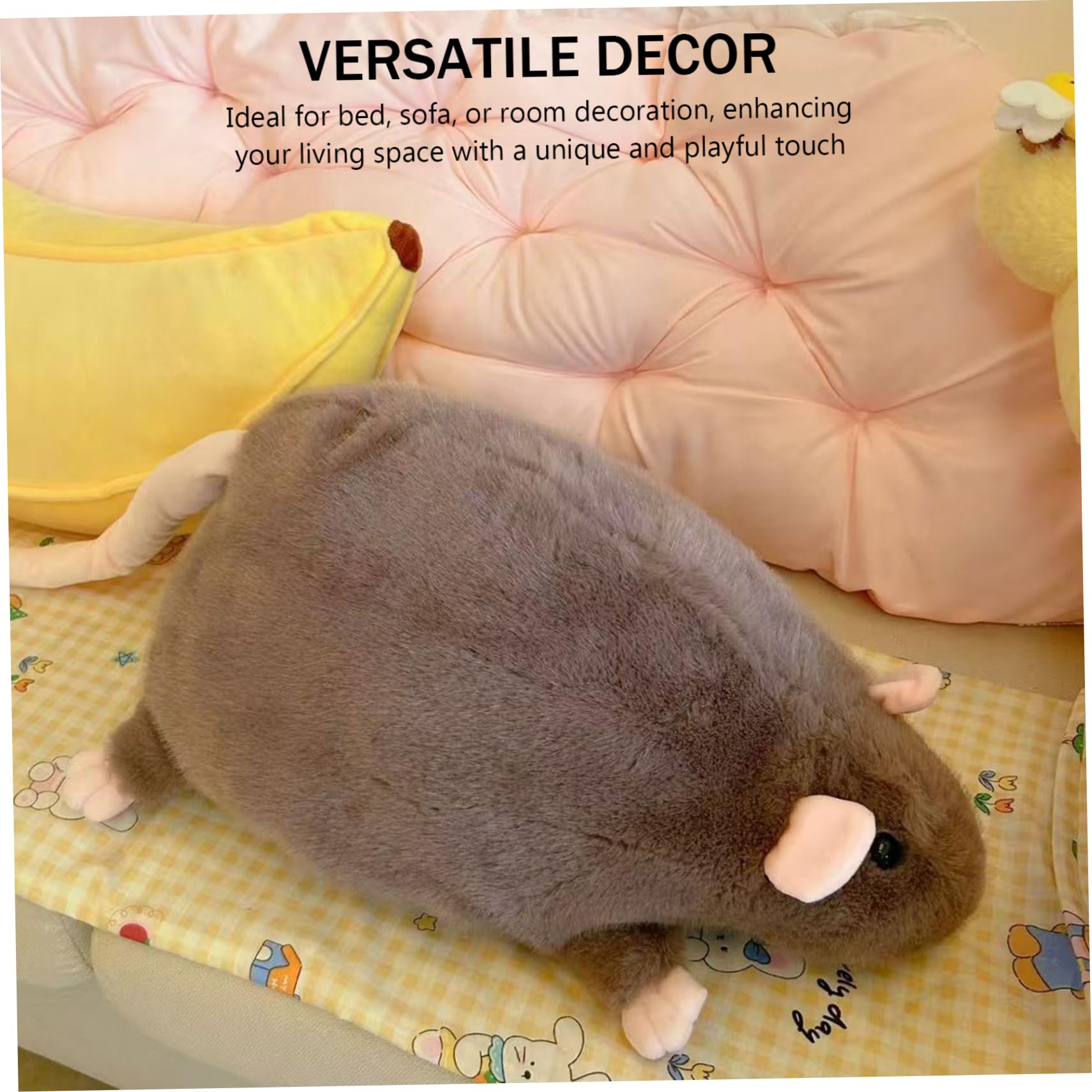 Peluche Rat Géant 90 Cm – Animal En Peluche Super Doux, Déco Canapé Et Lit