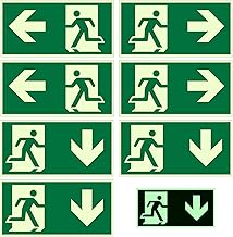 7 Piece Emergency Block, Reflective Polyethylene Film, Left, Right and Bottom, Self-Adhesive Design, No Drilling Required, Suitable for Hotels, Schools, Office Buildings (Green)