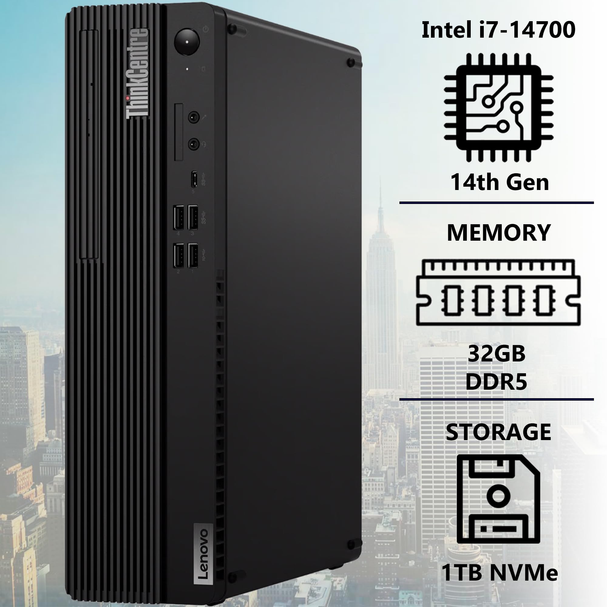 ThinkCentre M70s Small　メモリ32GB Amazon.com: Lenovo ThinkCentre M70s Gen 5 SFF Intel i7-14700