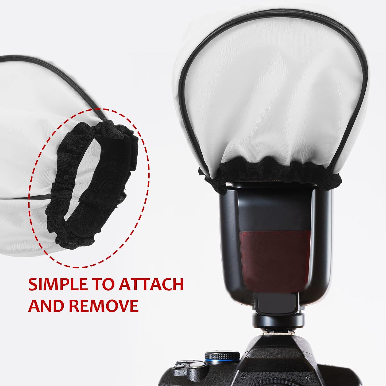 Universal Speedlight Flash Diffuser Soft Fabric Light Reflector Cover for Camera Flash Units Compatible with Brands White