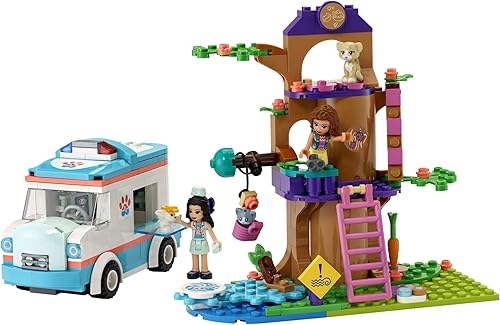 Miniatura 2 de LEGO Friends Vet Clinic Ambulance 41445 Kit de construcción; juguete coleccionable con ambulancia, juguetes de conejo y gatito, kit de veterinario