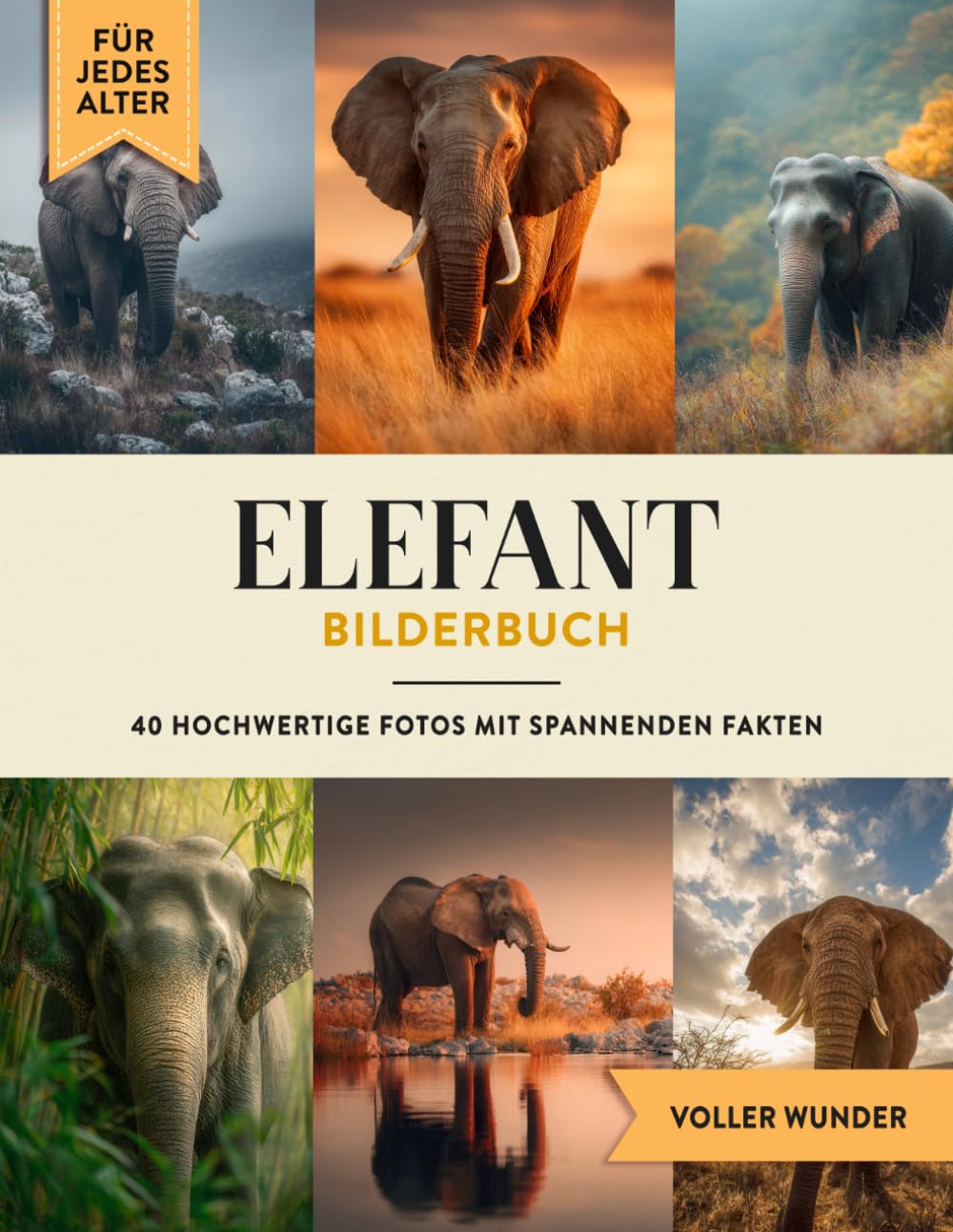 Elefant Bilderbuch: 40 Bilder & Fakten | Elefantenbuch als Geschenk für Kinder & Erwachsene