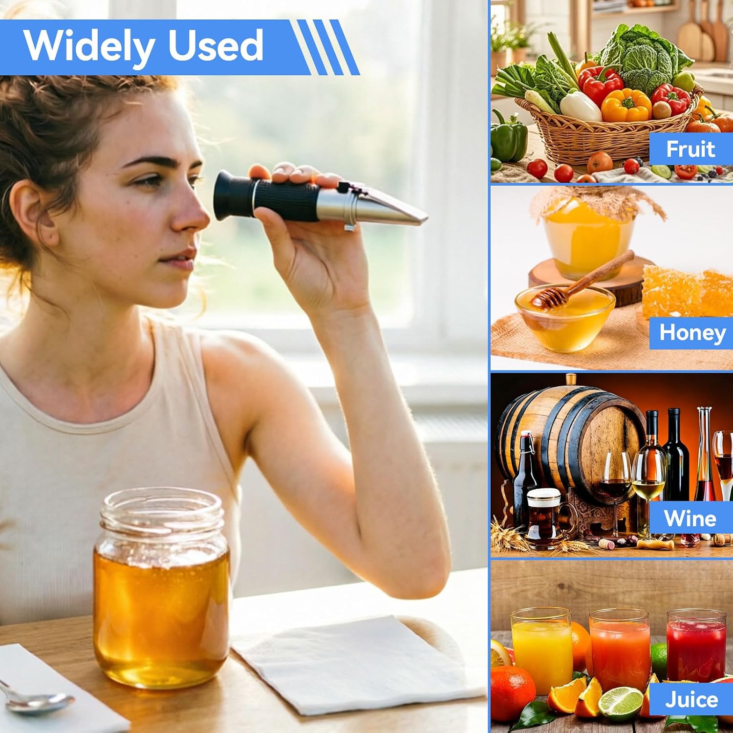 0~32% Brix Meter Refractometer with ATC, Digital Portable Handheld Refractometer, Sugar Content Measurement Meter for Measuring Sugar Content in Fruit, Honey, Maple Syrup