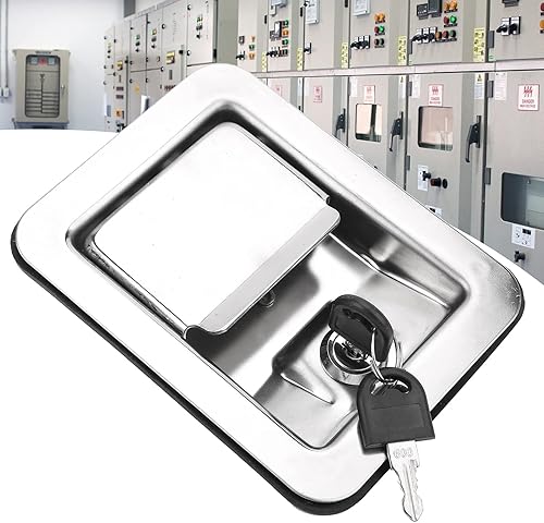 Miniatura 4 de ViaGasaFamido Pestillo de paleta, caja de herramientas, bloqueo de panel de pala, reemplazo de un solo punto, pestillo de acero inoxidable, kit de