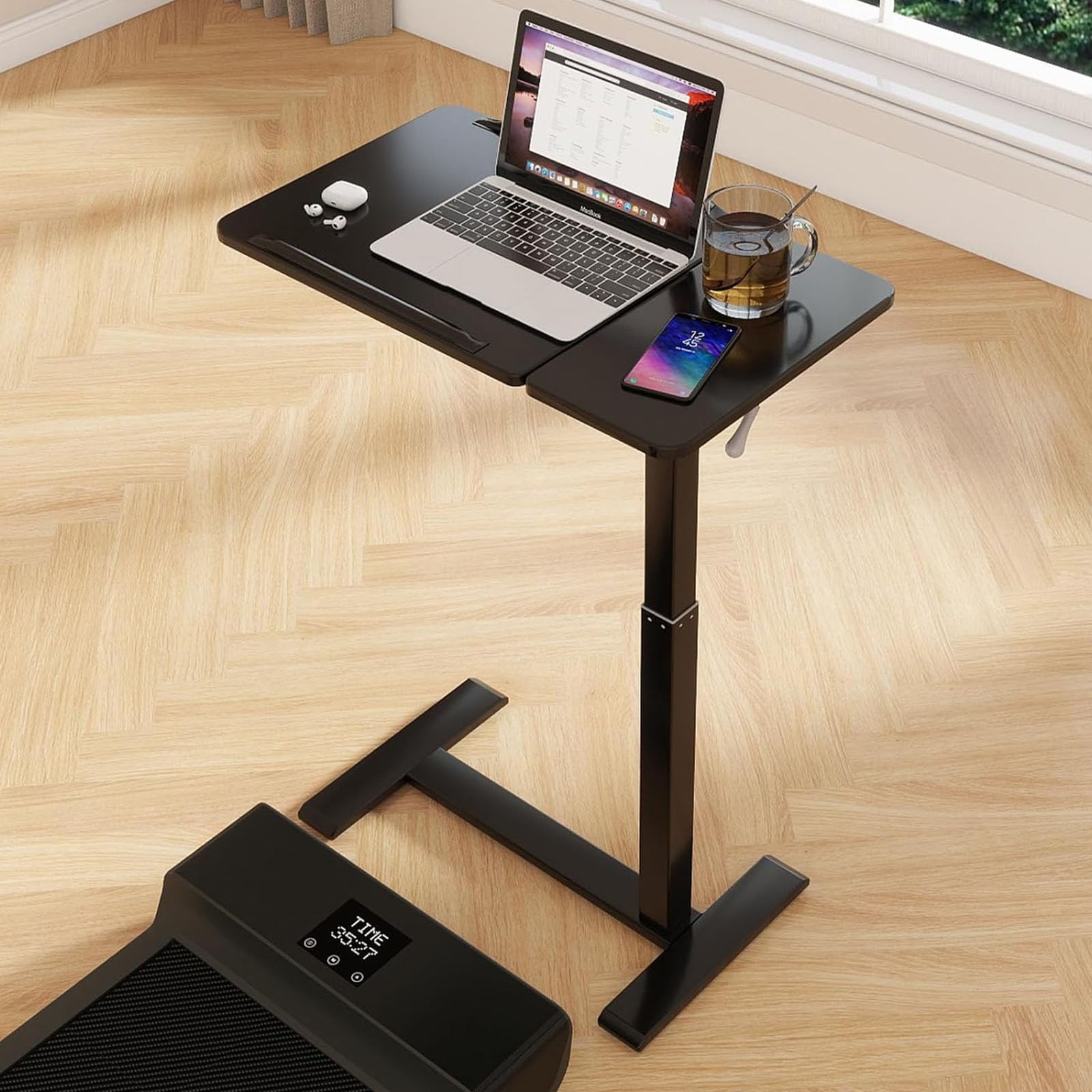 Table de lit pneumatique et bureau d'ordinateur portable roulant à hauteur réglable