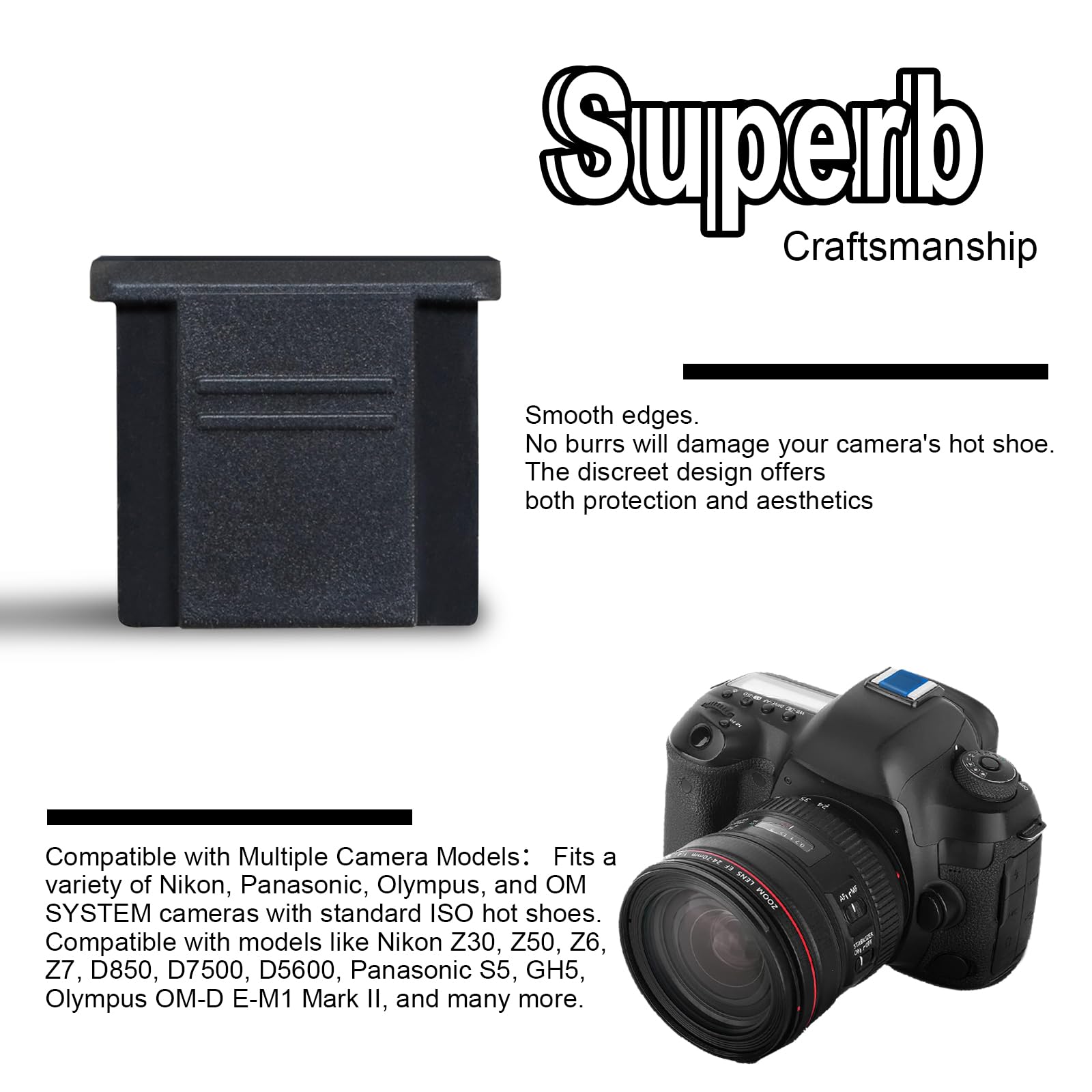 Couvre-griffe flash pour Nikon série Z, DSLR, Panasonic S5, GH5, Olympus OM-D & PEN – Compatible griffe ISO, résistant à la poussière et à l’humidité, lot de 4