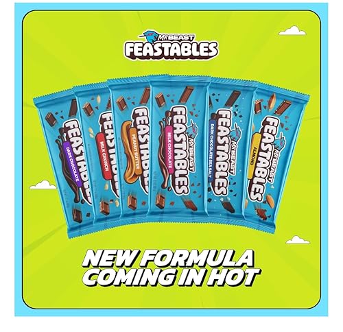 Miniatura 5 de Feastables Beast Bar Crunch and Creamy Milk Bundle  Chocolate con leche, leche crujiente, mantequilla de maní y nuevo! Barras de mantequilla de maní