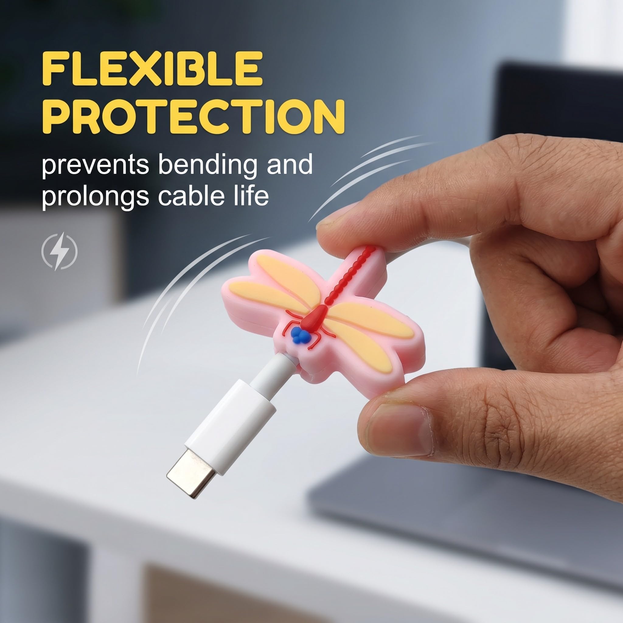 8 Pcs Cable Protector, Proteggi Cavo, Copertura Protettiva per Cavi Dati Frutta, Protezione per Cavo per Morso per Cavo, Protezione per Cavo, Adatto per la Maggior Parte Delle Linee Dati