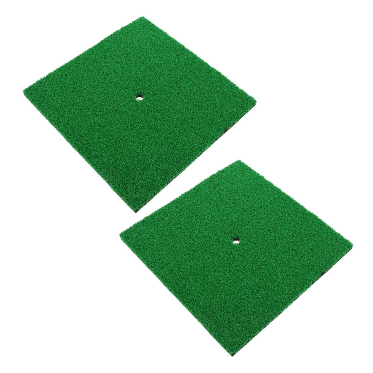 KOMBIUDA 2pcs Golf Hitting Practice Mat Grass Training Accessory for Skills Improvement Golfing Practice Pad for Beginners and Professionals