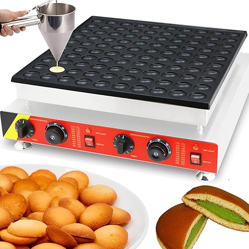Miniatura 7 de Máquina para hacer panqueques eléctrica comercial con 100 agujeros de 1.6 pulgadas, para panqueques holandeses, parrilla, panadero, waffle, muffins,