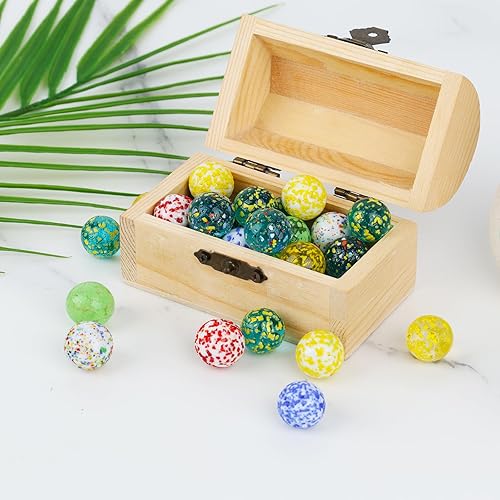 Miniatura 4 de 3 otters 60 canicas de vidrio coloridas, canicas de vidrio de 58 pulgadas, canicas de vidrio surtidas a granel para niños, juegos de marlbes,