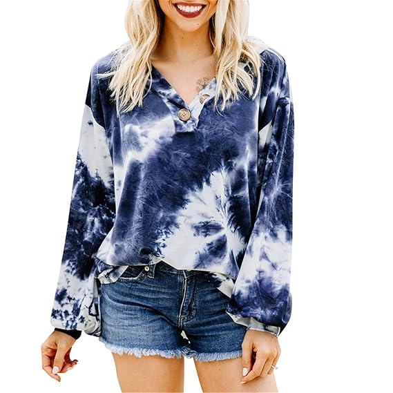 Long sleeve tie dye shirt womens Outlet
