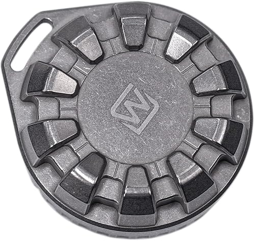 WANERSEN Pastillero impermeable de titanio, organizador de pastillas de viaje, contenedor de cápsula EDC portátil, caja de metal con cadena para