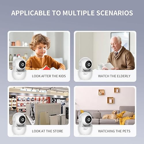 Miniatura 4 de Cámara de seguridad WiFi para el hogar, monitor de bebé, cámara IP inalámbrica con visión nocturna, almacenamiento en la nube de audio