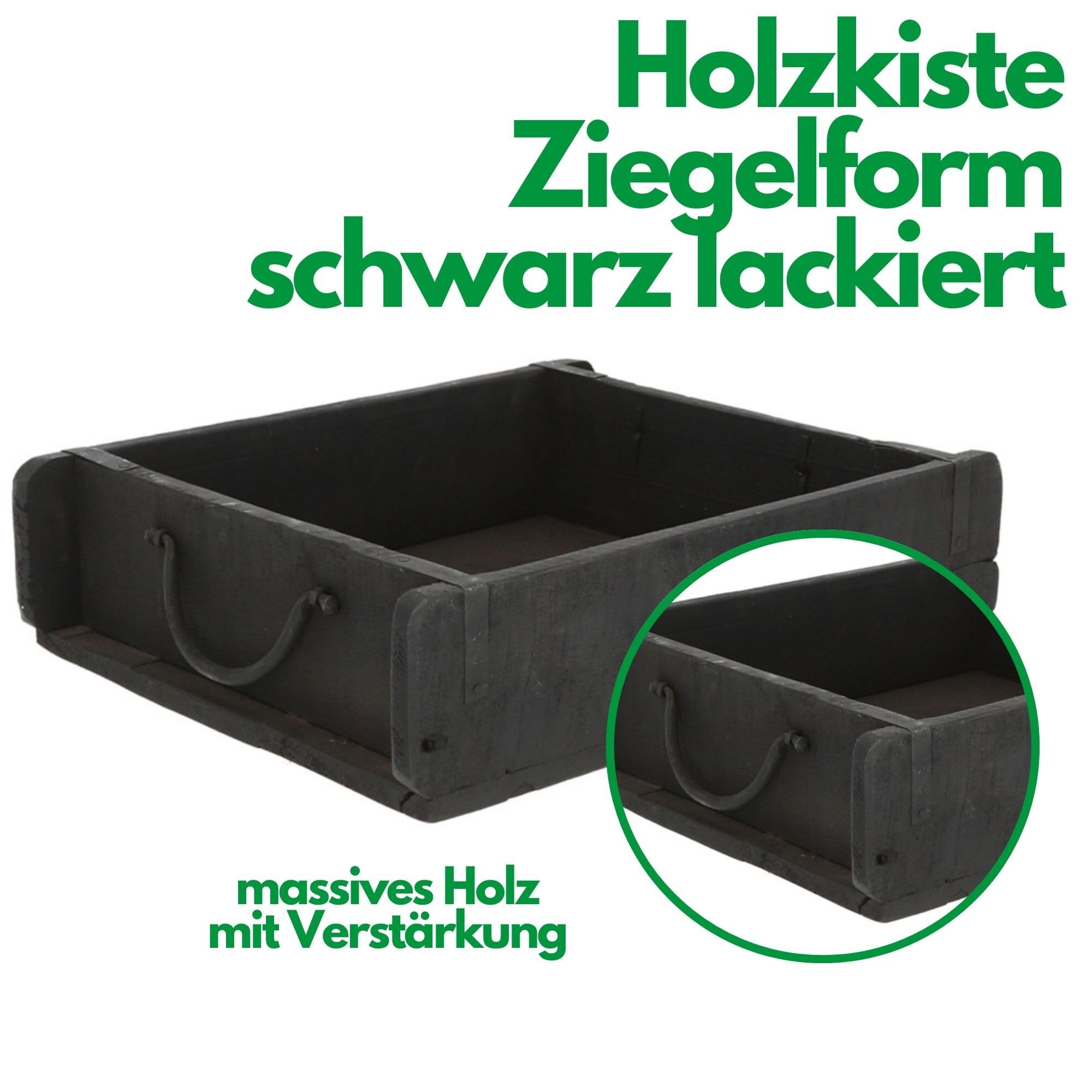 Novaliv 6X Holzkiste Vintage Schwarz 30 x 25 x 8 cm Alte Ziegelform Holz Groß Allzweckkiste aus recyceltem Altholz Jede Form EIN Unikat ? Vintage Kiste Deko