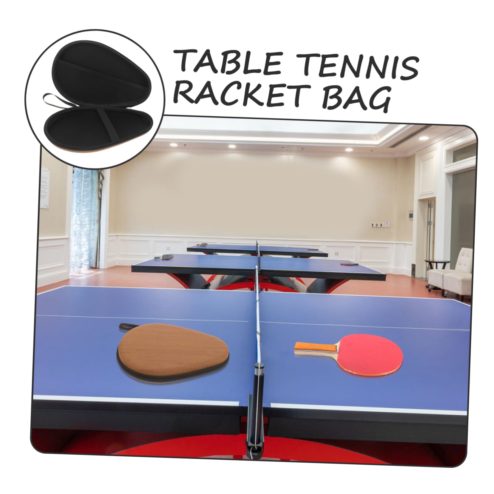 Toyvian 2 Custodia per Racchette Pong Imbottita per Racchette con Cerniera Protezione e Organizzazione per Attrezzature Design Facile Trasporto