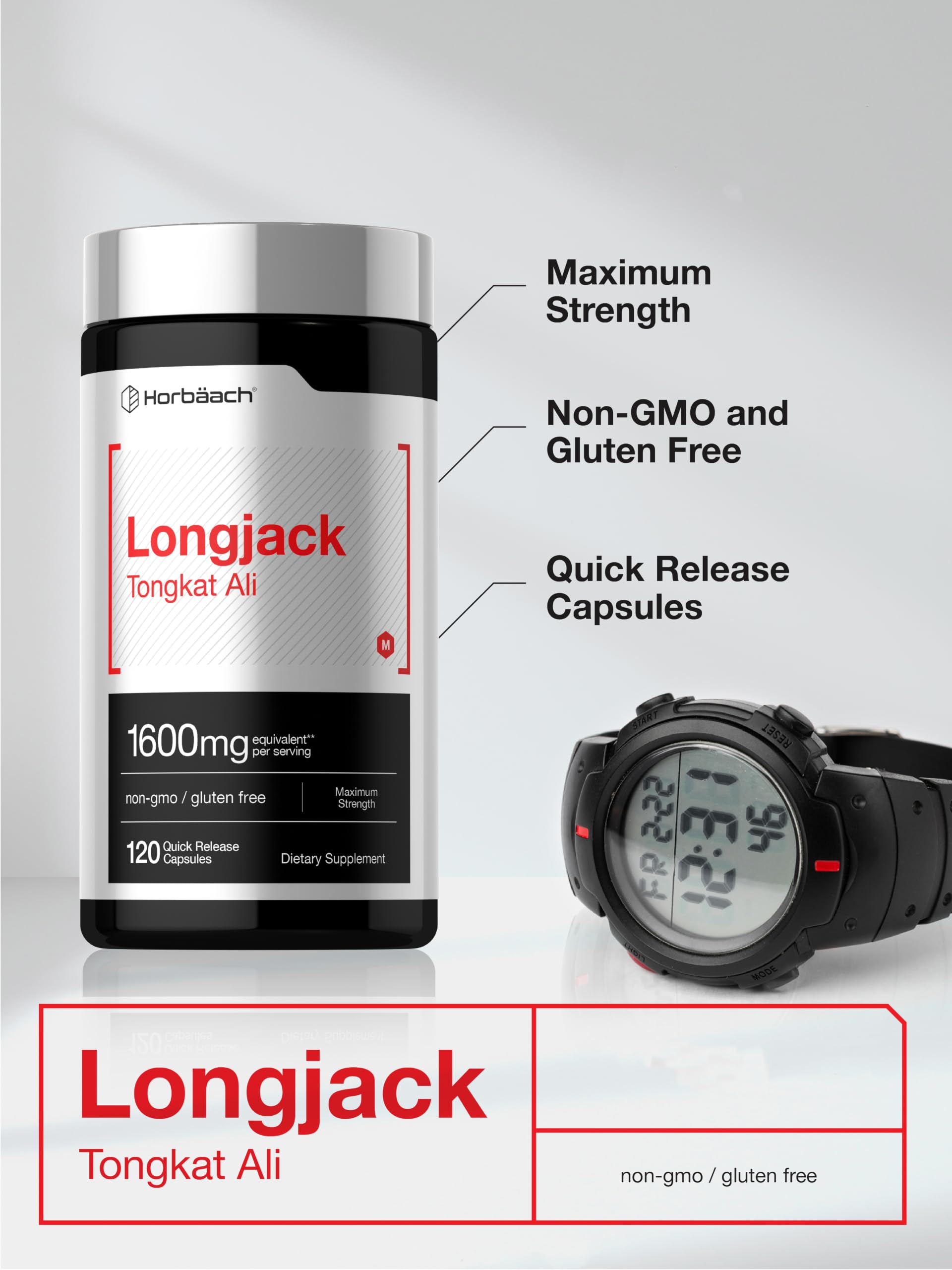 Horbäach Longjack Tongkat Ali for Men | 120 Capsules — Amazon image 4