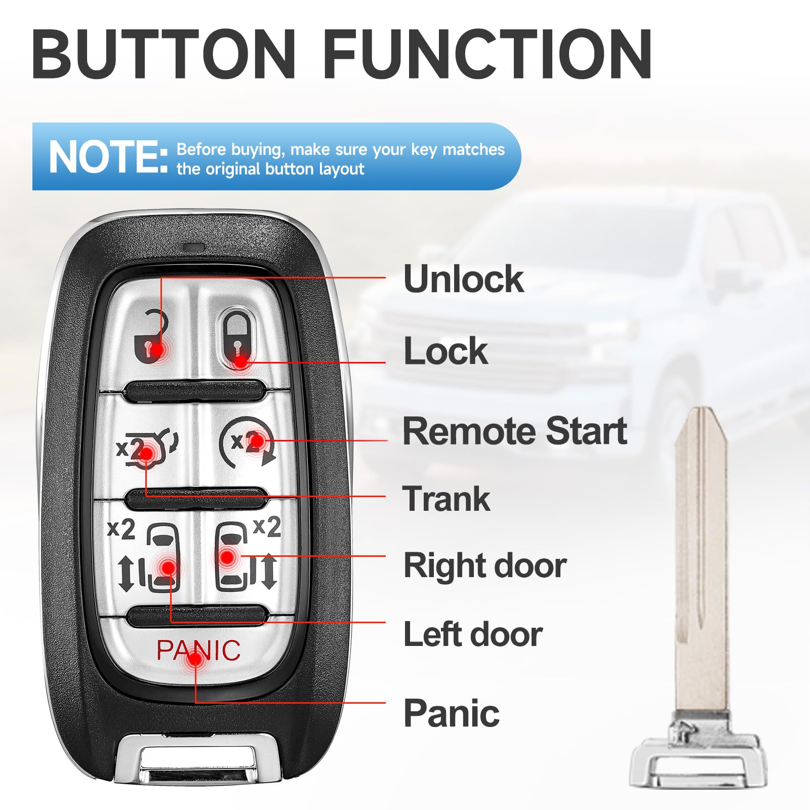 Strattec - 2017-2021 Chrysler Pacifica Voyager / 3-Button Smart Key Fcc Id M3n 97395900 Pn 68217827ac 5944349