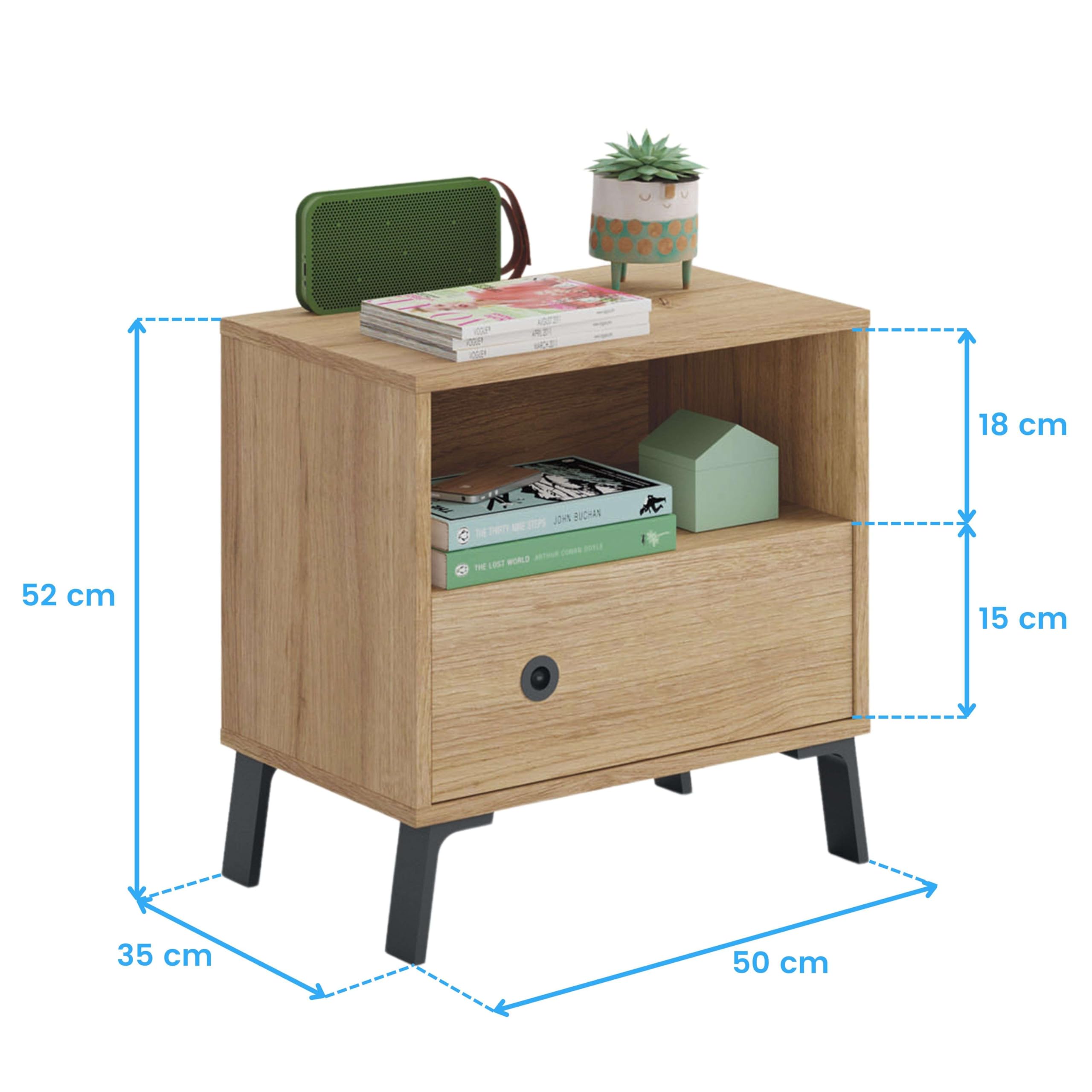 Miroytengo Dormitorio Camila Estilo Industrial Color Roble Gold y Negro Mate