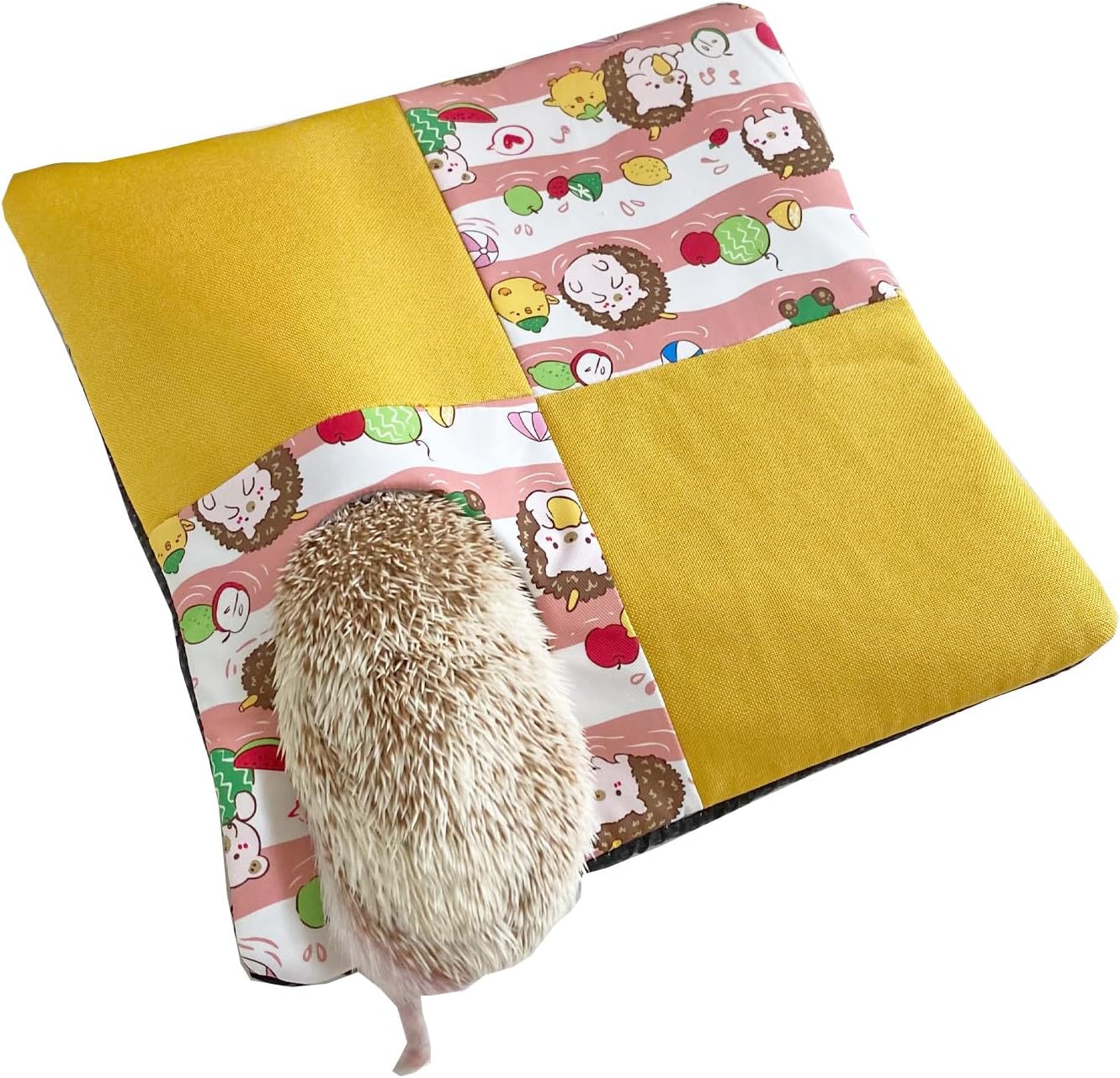 Fleece Cuddle Sack Sleeping Bag Pouch Hideout Interactive Play Mat for Hedgehog Hamster Rat Ferret Squirrel Small Animal Bed (Blue)