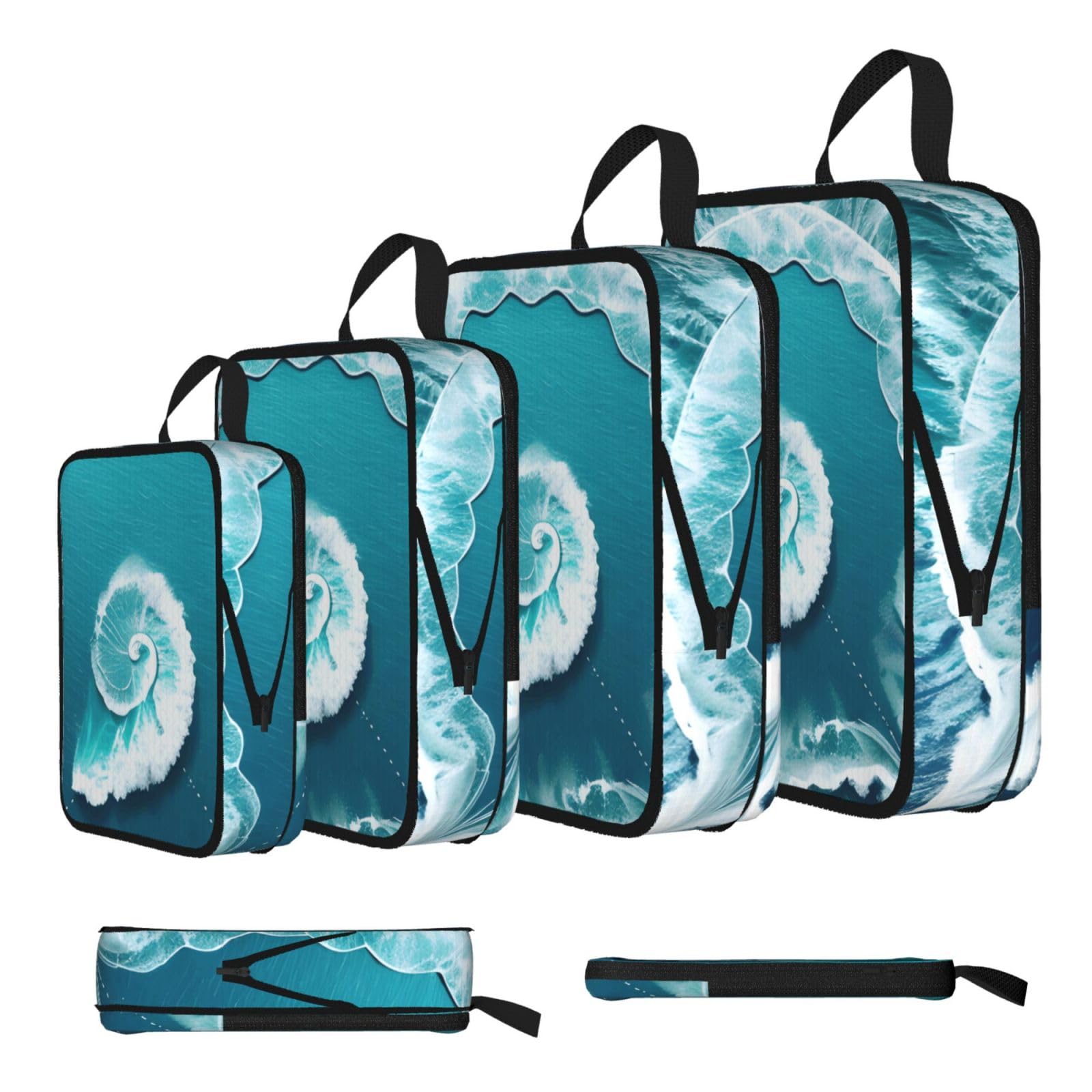 Sxzvvbn Black Sea Of Love Compression Packing Cubes 4 Piece Set
