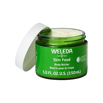 Weleda Skin Food Body Butter 5 Fluid Ounce, Sustainable Glass Jar, Plant Rich Hydrating Moisturizer with Shea and Cocoa Butter, Sweet Almond Oil and Pansy