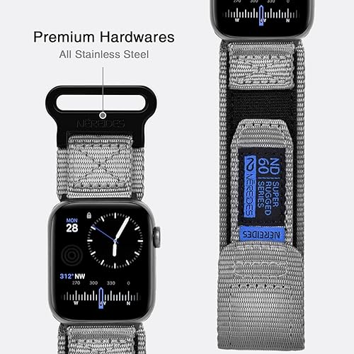 Vista 31 de Nereides Correa deportiva de nailon resistente con diseño de bucle tejido compatible con correa de Apple Watch, para iWatch de 1.65, 1.73, 1.77