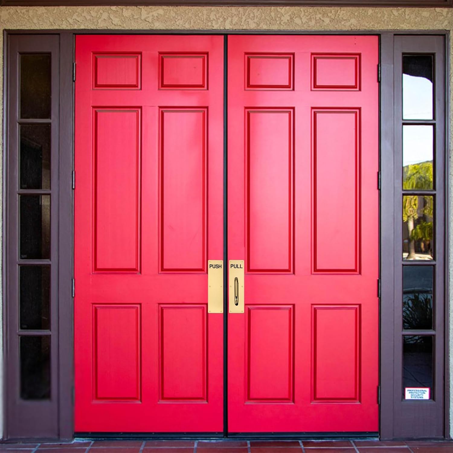 Push Pull Door Handle Set, Commercial Heavy Duty Sliding Door Handles, Perfect for Garage Restaurant & Business Place，300 X 80 mm（Gold）