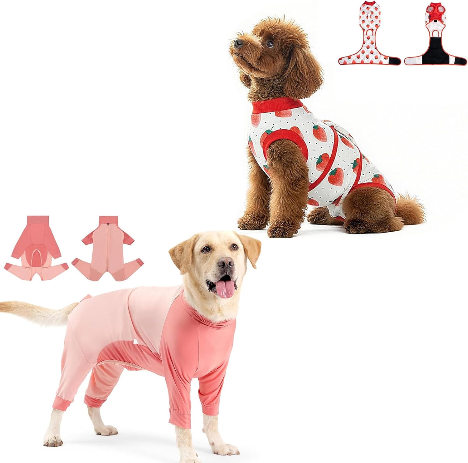 2 PCS Recovery Suit for Dogs Dog Surgery Suit, Dog Onesie After Spay Neuter for Female Dogs, Breathable Dog Recovery Suit Body Suits for Anti Licking Abdominal Wounds Cone Alternative
