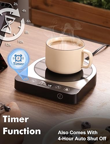 Miniatura 5 de Calentador de taza de café, calentador de tazas de 50 W para escritorio, calentador de taza de café, calentamiento rápido, placa calentadora de