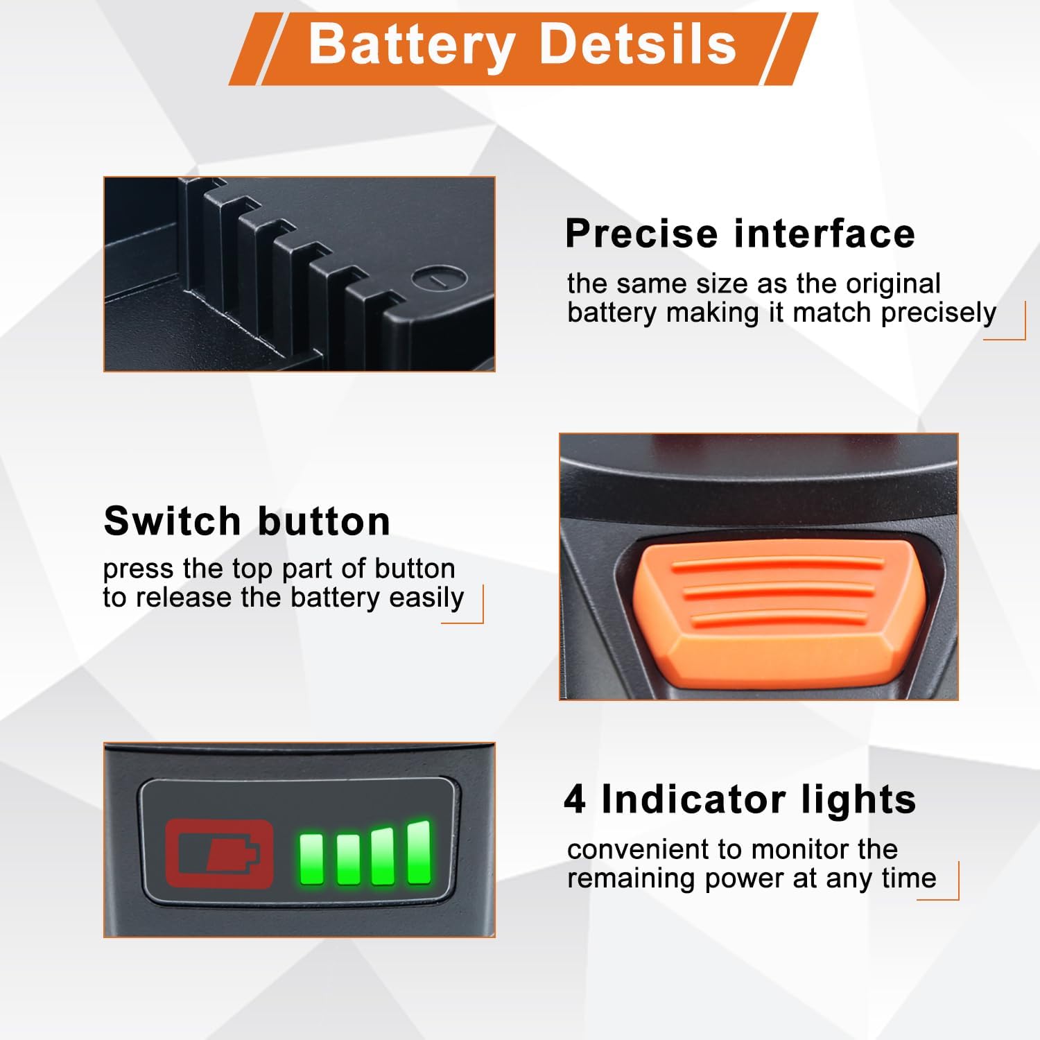 DTK 20V 6.0Ah Battery Replacement for Worx 20V Battery WA3525 WA3578 WA3575 WA3520 20 Volt WA3520 WG151s WG155s WG251s WG255s WG540s WG545s WG890 WG891 Cordless Tool Battery (2 Packs)