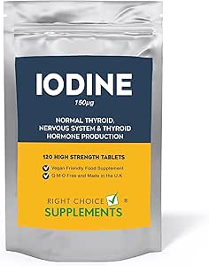 Iodine 150mcg 120 Tablets | Max Strength Potassium Iodide | Natural ...