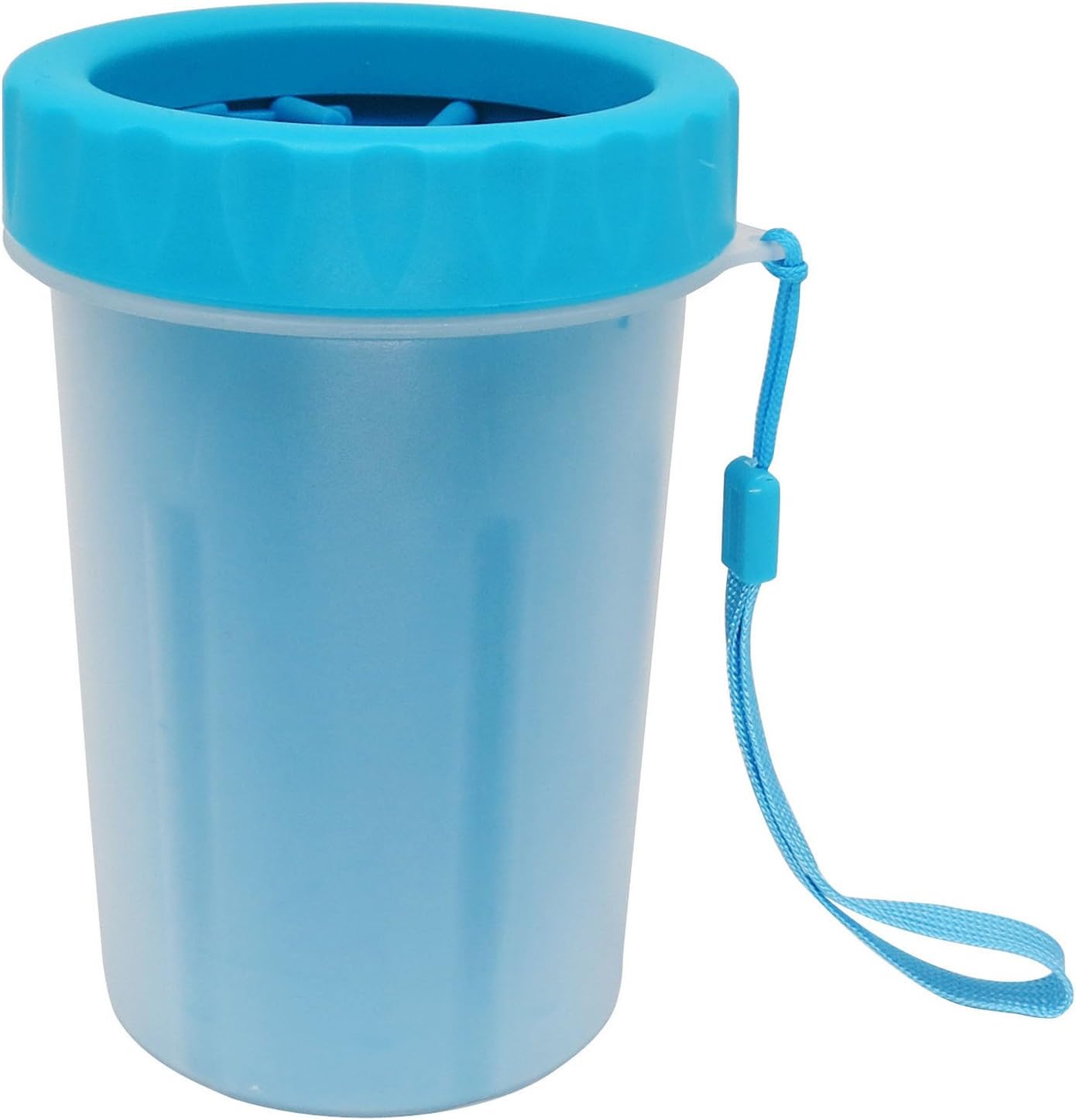 Portable Dog Cleaning Paw Cleaner for Dogs Outdoor Bath Paw Washer Cup Cleaning Brush Grooming Solution (Medium, Blue)