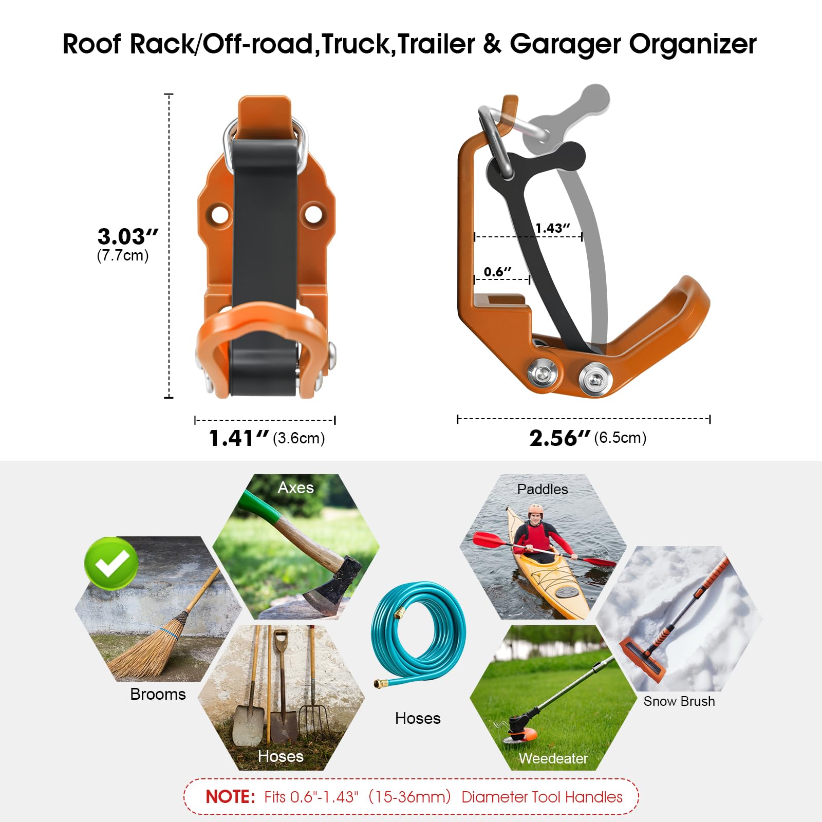 Shovel Holder Wall Mount - 2 Pack for Trucks & Trailers -5 Shovel Holder Wall Mount - 2 Pack for Trucks & Trailers -5