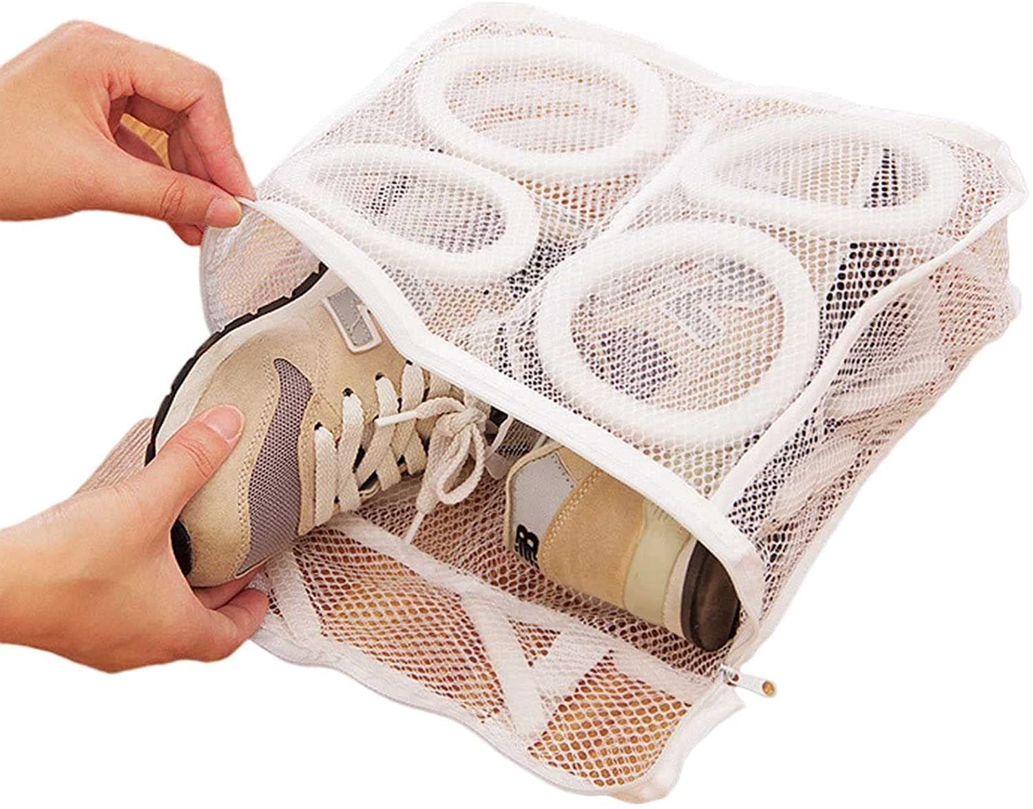 3 X Schuhwaschbeutel Sneaker-Mesh-Wasch-Reinigungsbeutel Waschmaschine Und Trockner Schuhwaschbeutel Für Socken Dessous Freizeitkleidung Reiseaufbewahrung