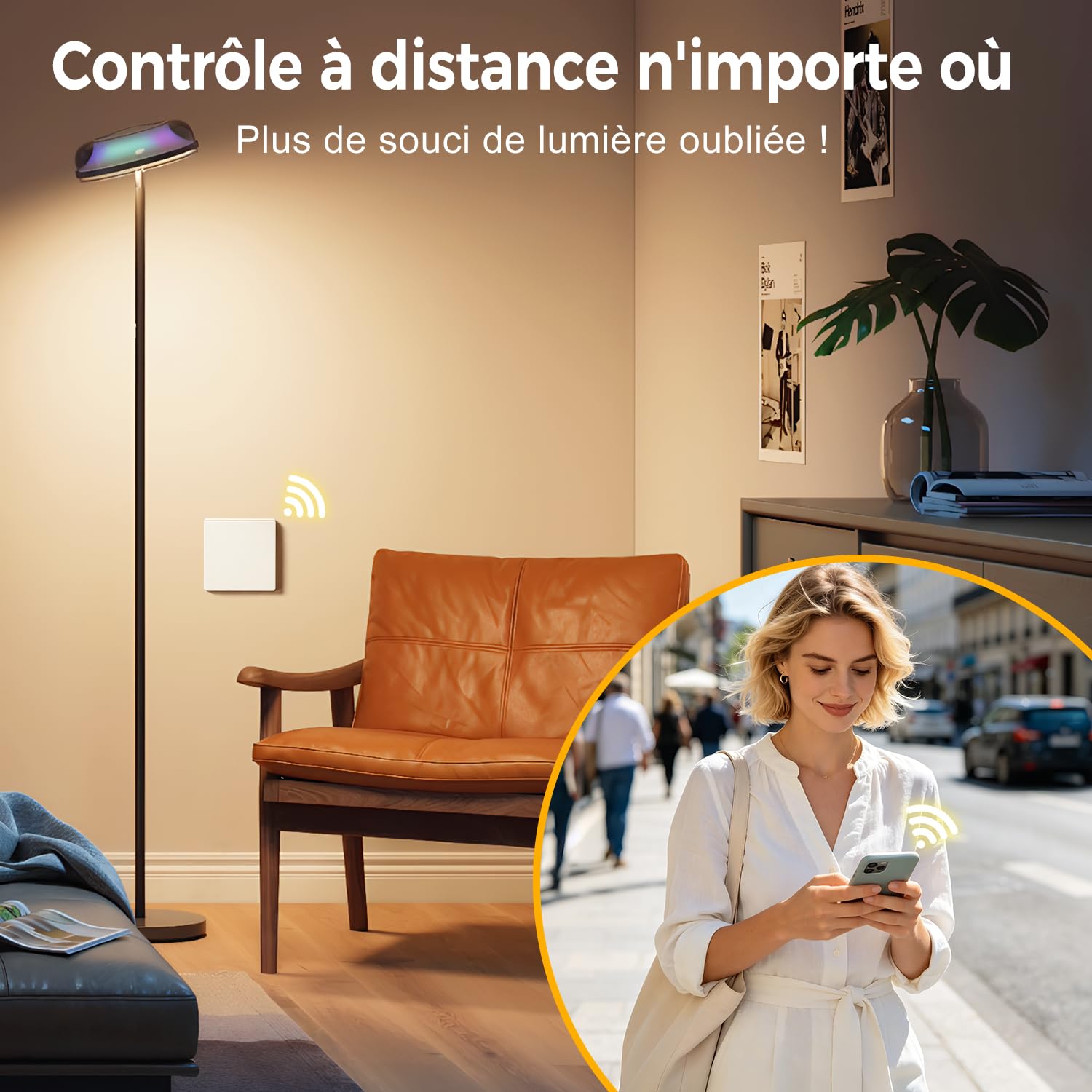 Interrupteur sans fil sans pile, intelligent wifi, interrupteur va et vient sans fil, interrupteur étanche, compatible avec Alexa et Google Assistant, commande vocale et fonction minuterie