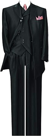 Herring Bone Stripe High Fashion Suit with Vest & Pants 5264