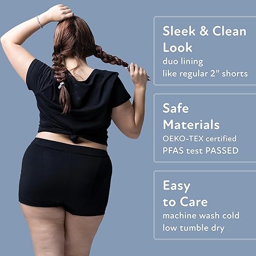 Miniatura 3 de Goat Union Overnight Period Shorts for Women - 2" Absorbent Sleep Period Boyshorts Heavy Flow