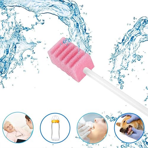 Miniatura 5 de Wellgler 's hisopos orales desechables, esponja estéril, envueltos individualmente (100 unidades, rosa)