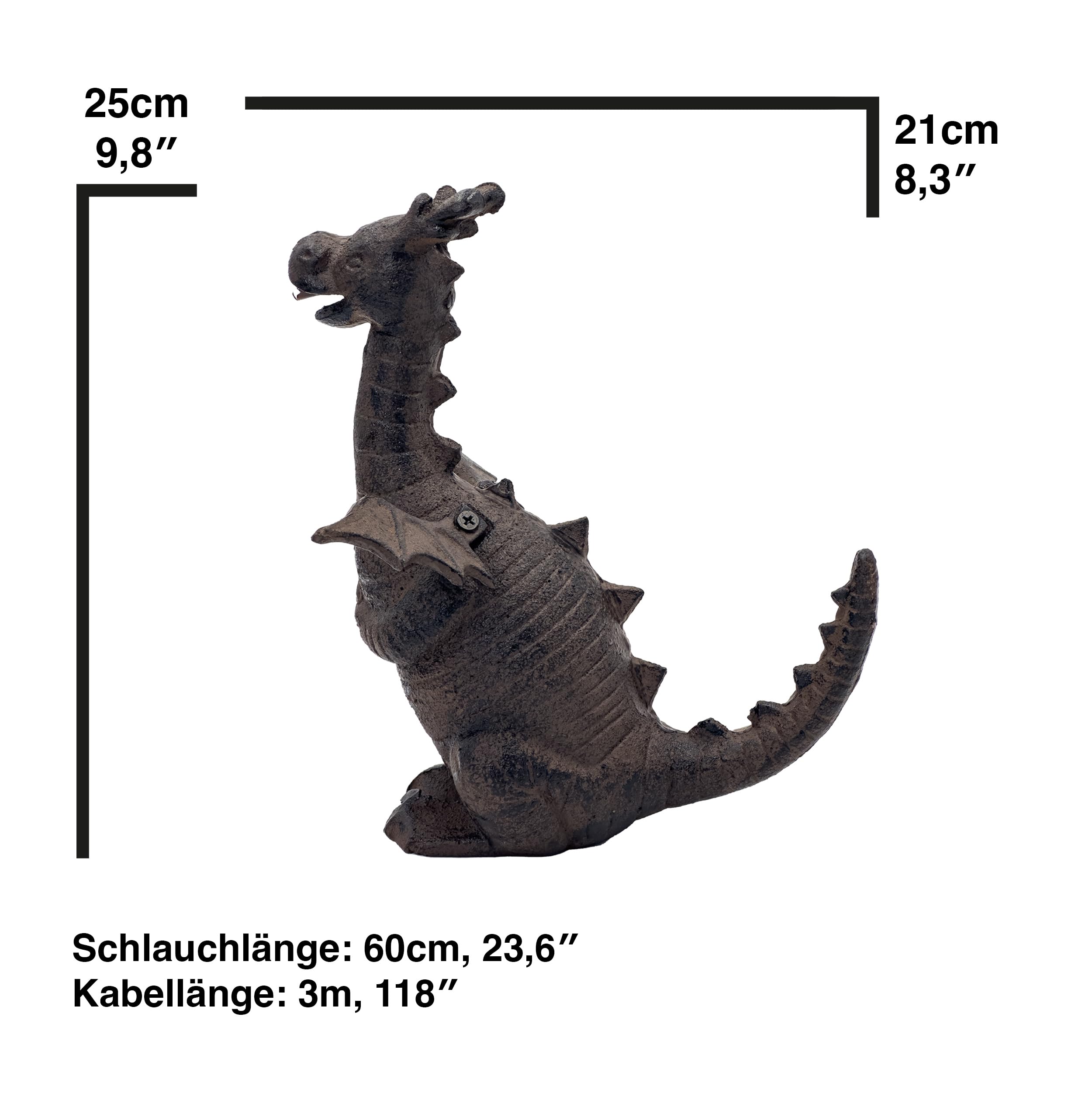 Blmelhuber Gargoyle Dragon Figure - Dragon Decoration Garden - Water Feature Garden Decoration - Garden Pond Pool Figures Pond Accessories - Image 2
