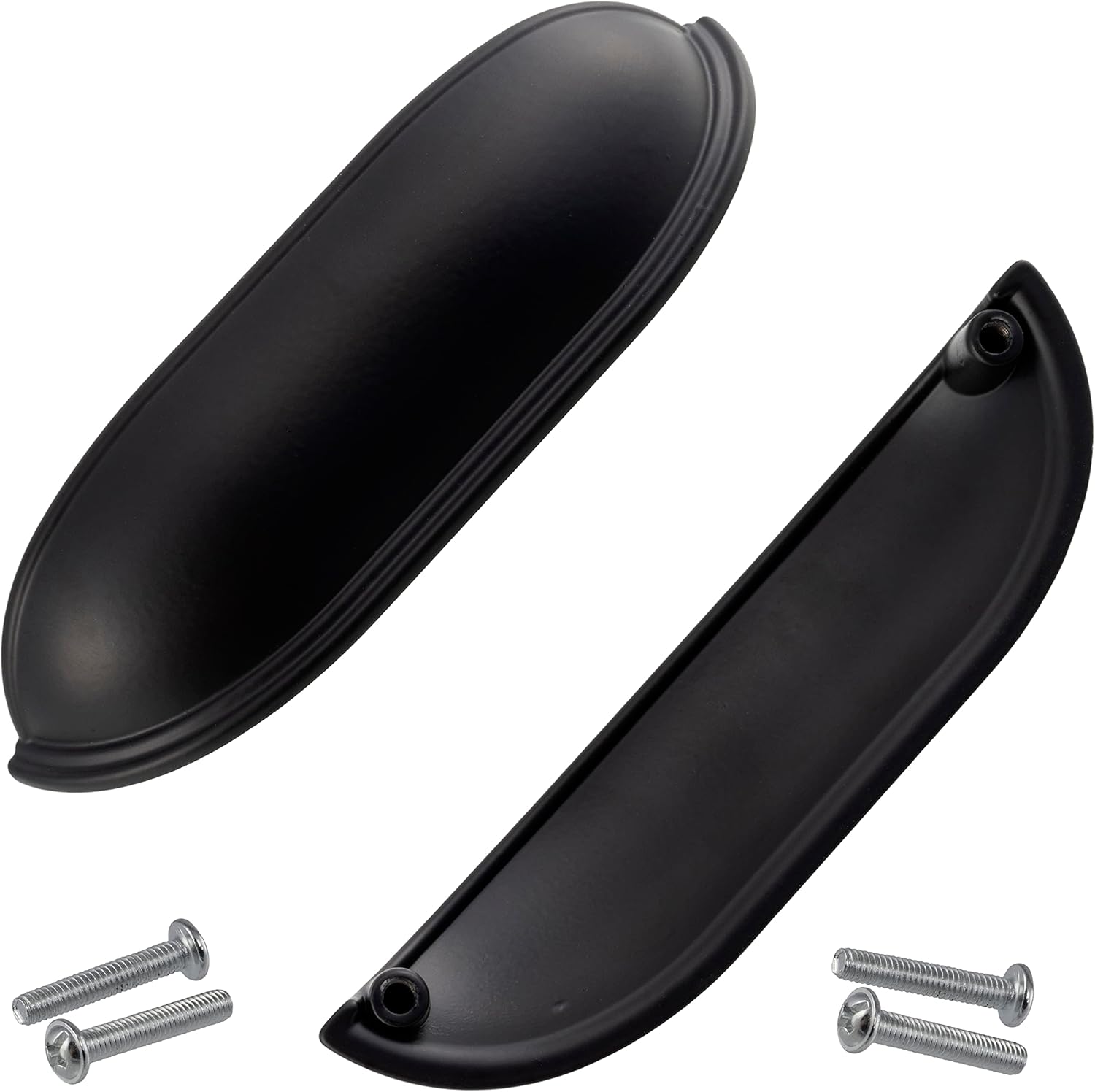 AERZETIX - C64383 – Set of 2 Furniture Handles Wheelbase 96 mm – Door Cupboard Drawer Interior Decoration Kitchen Living Room Assembly – Metal – Matte Black